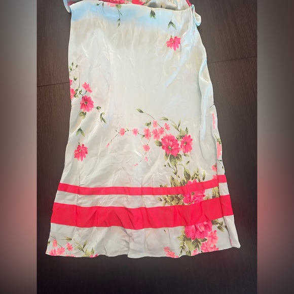 Floral Silk Dress - Pink and Blue - Picture 3 of 5